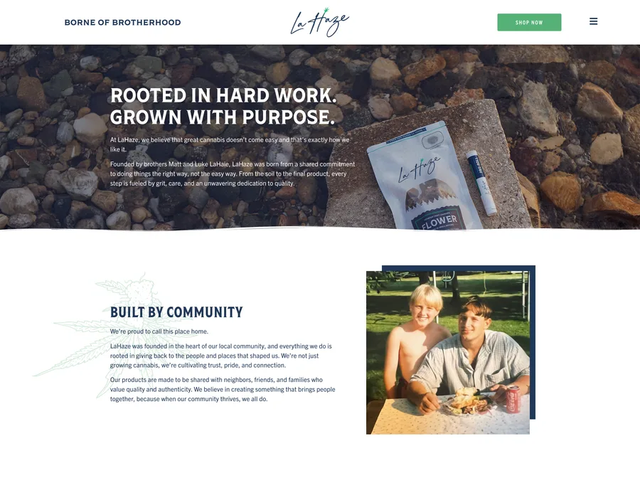 LaHaze brand story page